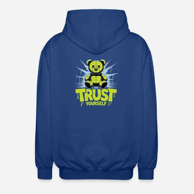 Trust Yourself Bear Graffiti - Unisex Hooded Jacket - royal blue