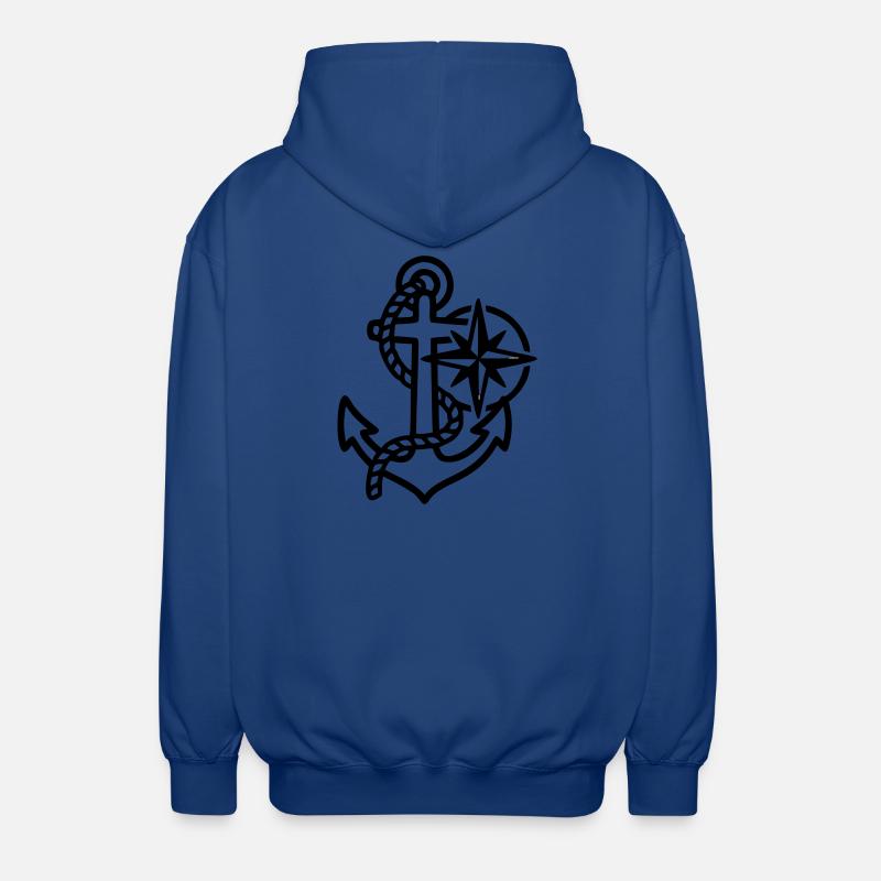 Anker Windrose Maritim Logo - Unisex Kapuzenjacke - Royalblau
