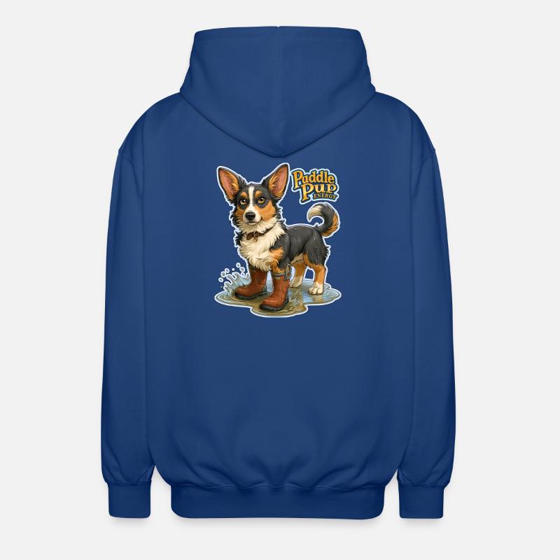 Puddle Pup Energy: Splash Boots - Unisex Hooded Jacket - royal blue