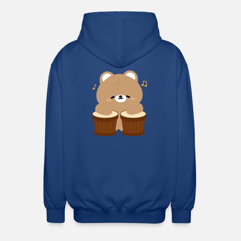 Bear Beats on Drums - Unisex Kapuzenjacke - Royalblau