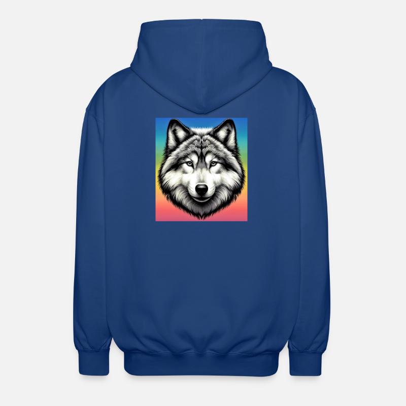 Wolf - Unisex Hooded Jacket - royal blue