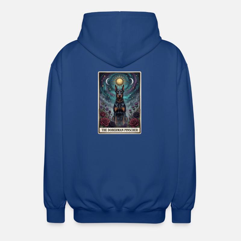 Doberman Pinscher Starry Sky Tarot - Unisex Hooded Jacket - royal blue
