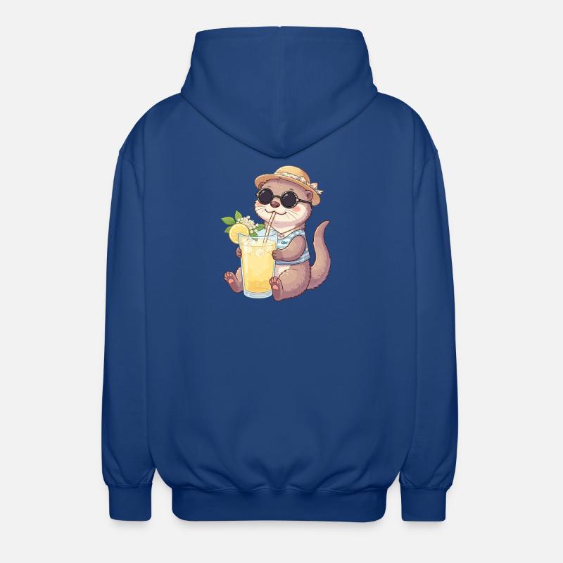 Summer Otter Lemonade Vibe - Unisex Hooded Jacket - royal blue