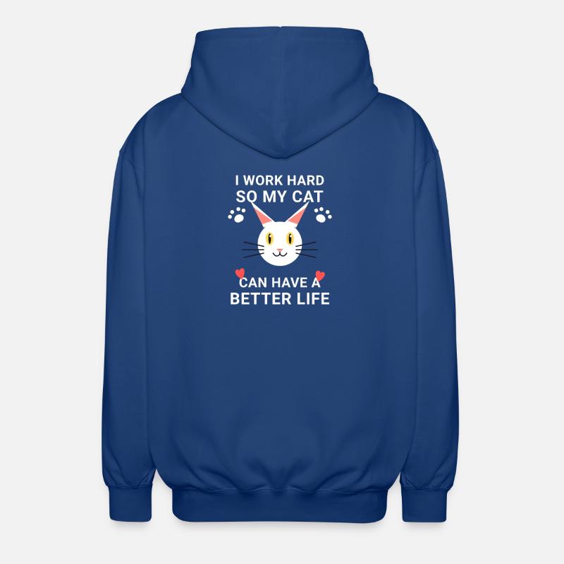 Cat Life Motivation Tee - Unisex Hooded Jacket - royal blue