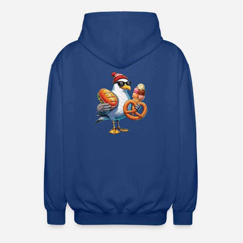 Möwe Brezel Eiscreme - Unisex Kapuzenjacke - Royalblau
