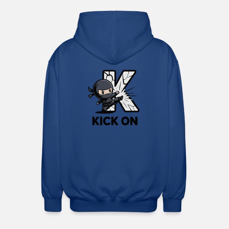 Ninja Kick Through K Logo - Veste à capuche unisexe - bleu royal