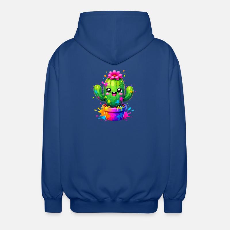 Cactus Joyeuses Fleurs Éclaboussurées - Veste à capuche unisexe - bleu royal