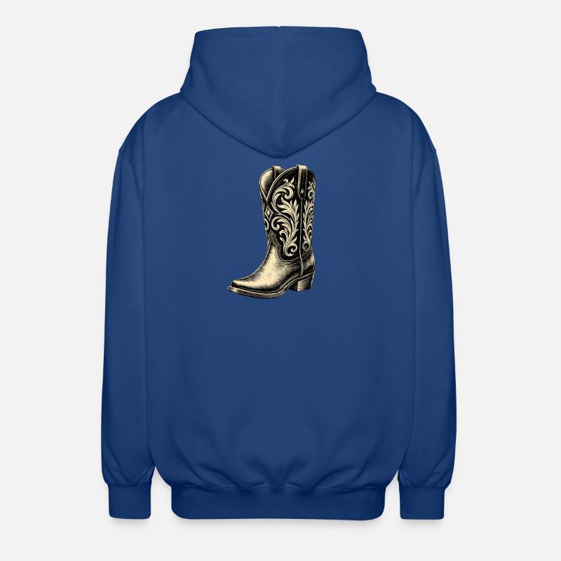Bottes de cowboy - Veste à capuche unisexe - bleu royal