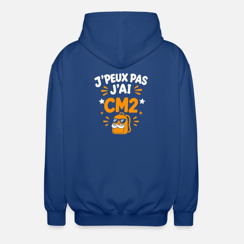 J'peux pas j'ai CM2 - Veste à capuche unisexe - bleu royal