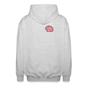 My Brain Has Too Many Tabs Open Lustig Grübeln - Unisex Kapuzenjacke - Hellgrau meliert - Hinten - AI Model Male 185 light (185cm)