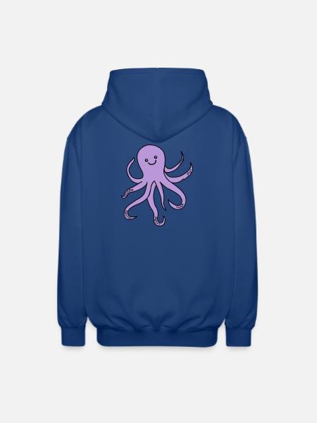 Charme de pieuvre violette - Veste à capuche unisexe - bleu royal