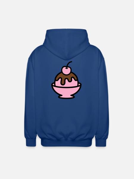Sundae Cherry Artwork - Unisex Hooded Jacket - royal blue