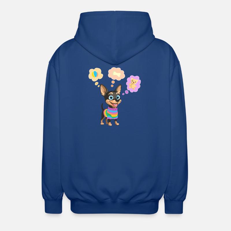 Süßer Hund im Regenbogenpullover für Kinder - Unisex Kapuzenjacke - Royalblau