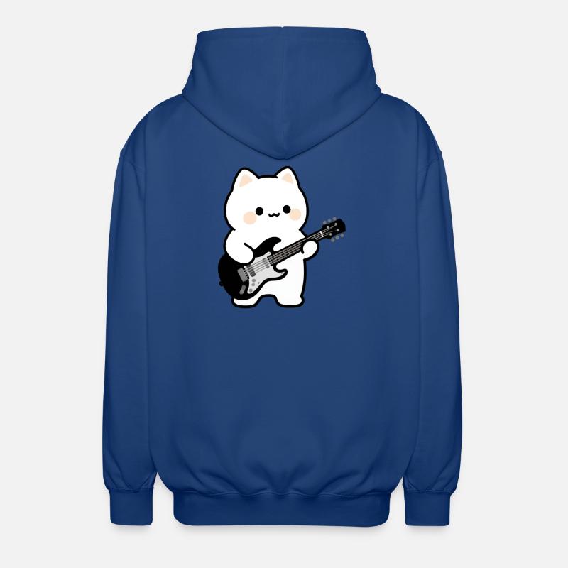 Kawaii Katze mit E-Gitarre - Unisex Kapuzenjacke - Royalblau