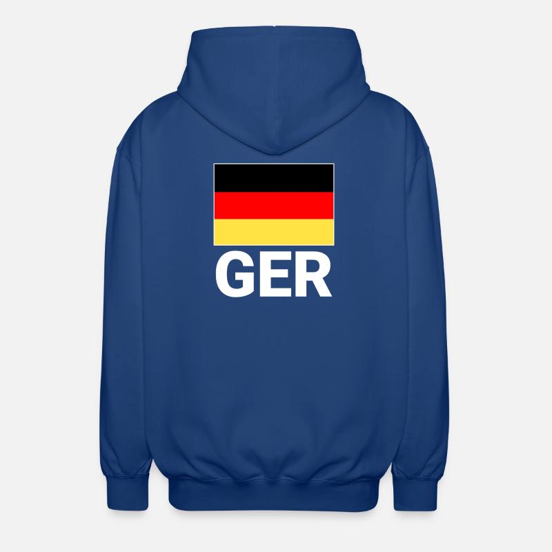 Germany flag with CEFR abbreviation - Unisex Hooded Jacket - royal blue