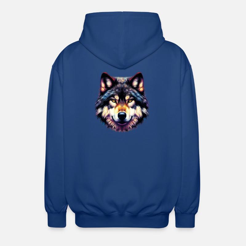 Loup - Veste à capuche unisexe - bleu royal