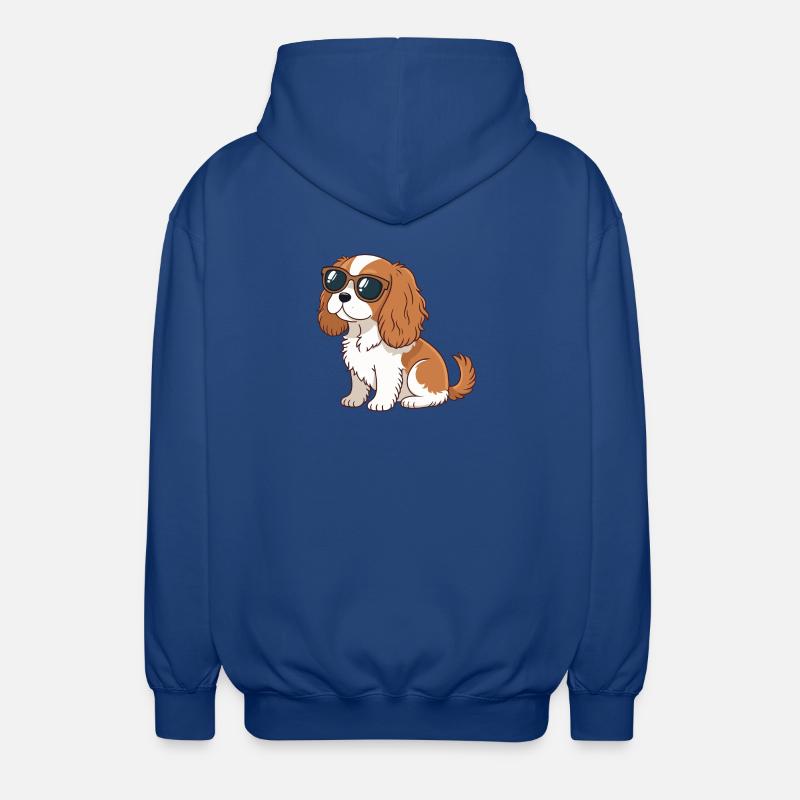 Chien Cavalier lunettes soleil chic - Veste à capuche unisexe - bleu royal
