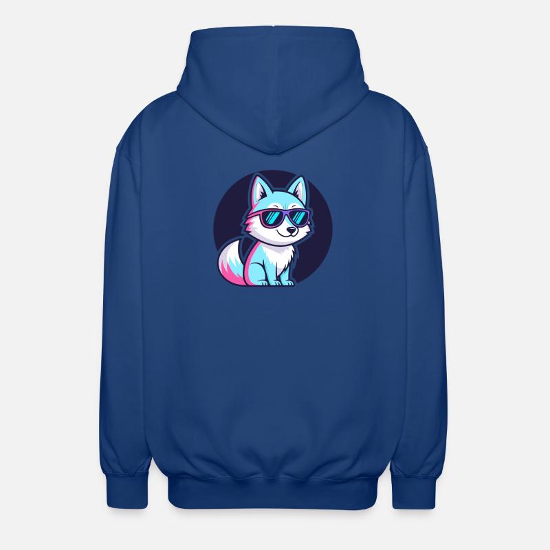 Neonfuchs mit Brille - Unisex Kapuzenjacke - Royalblau