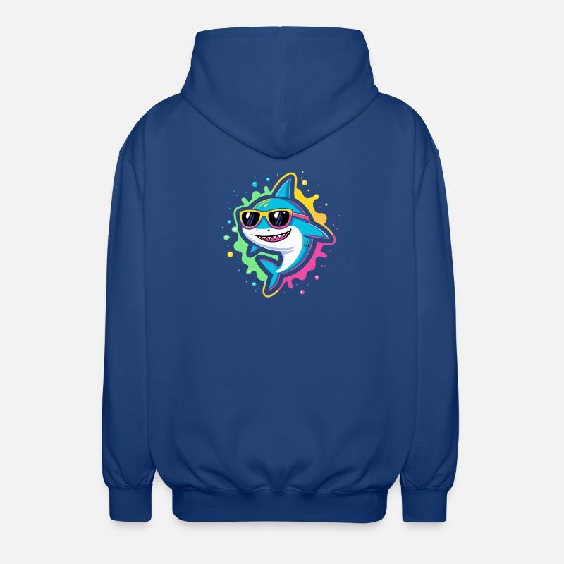 Requin néon lunettes pop - Veste à capuche unisexe - bleu royal