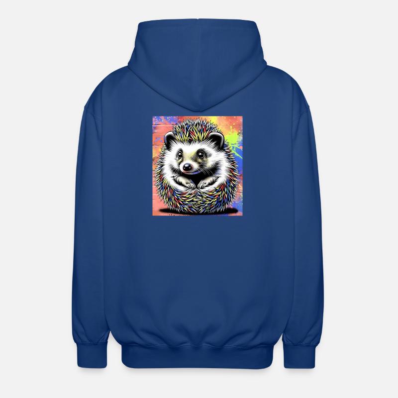 hérisson - Veste à capuche unisexe - bleu royal