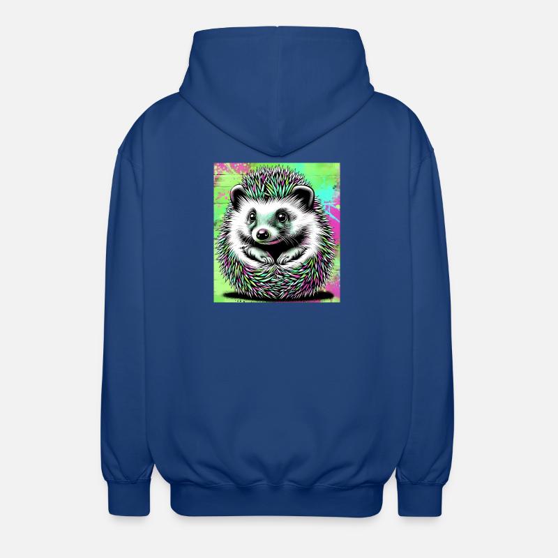 hérisson - Veste à capuche unisexe - bleu royal