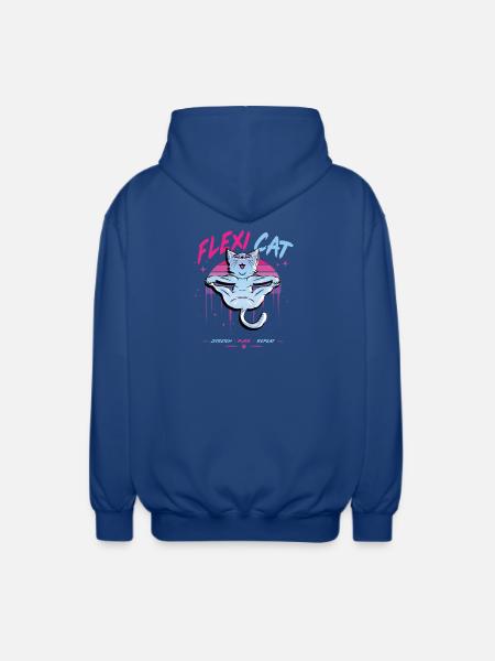 Flexi Cat stretches wonderfully - Unisex Hooded Jacket - royal blue
