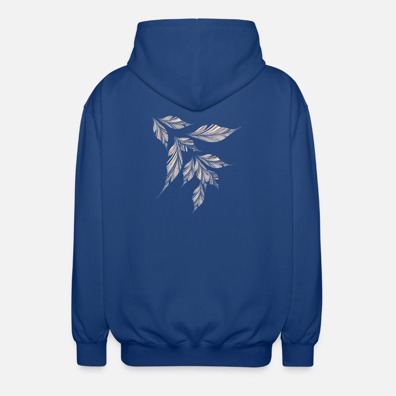 Delicately shimmering, feather-light leaf pattern - Unisex Hooded Jacket - royal blue