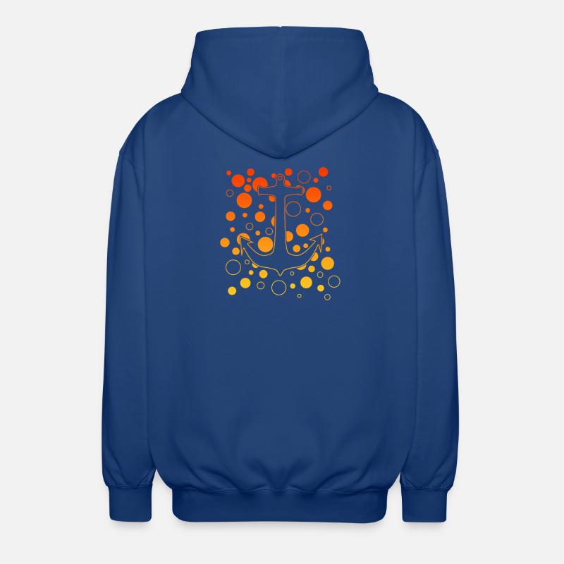 Luminous Anchor with Bubbles - Unisex Hooded Jacket - royal blue