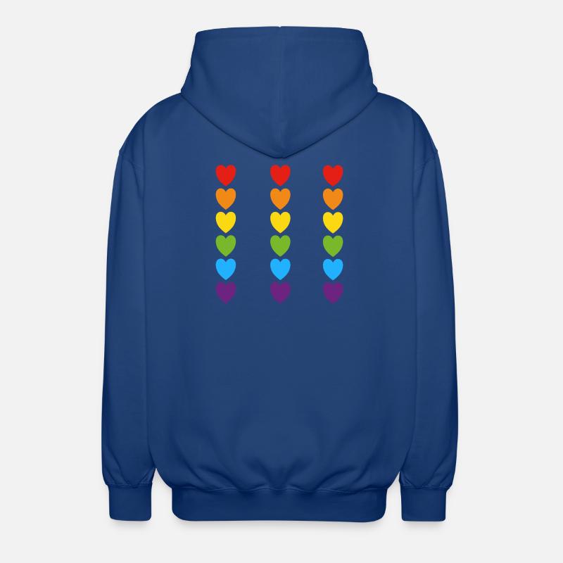 Pride Rainbow Hearts - Unisex Hooded Jacket - royal blue