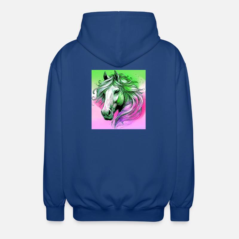 cheval - Veste à capuche unisexe - bleu royal
