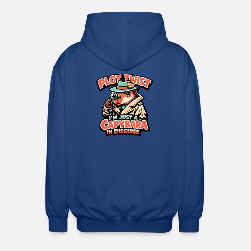 Plot Twist Capybara Detective - Unisex Hooded Jacket - royal blue