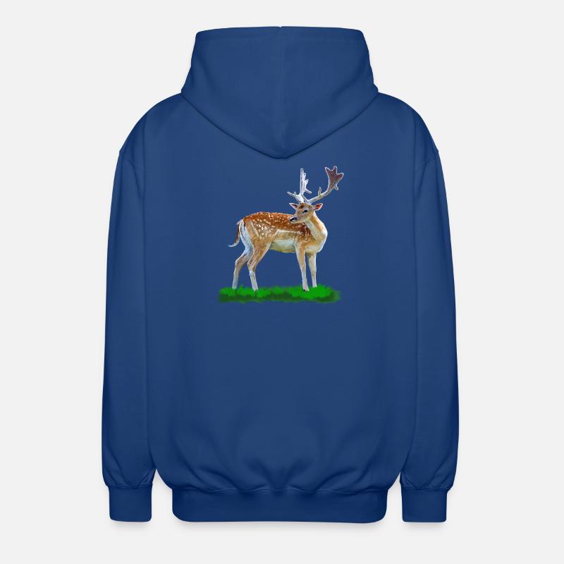 Style aquarelle cerf de forêt - Veste à capuche unisexe - bleu royal