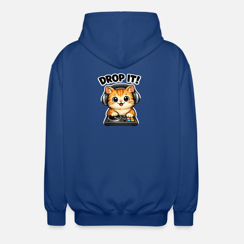 Drop It DJ Cat - Unisex Hooded Jacket - royal blue