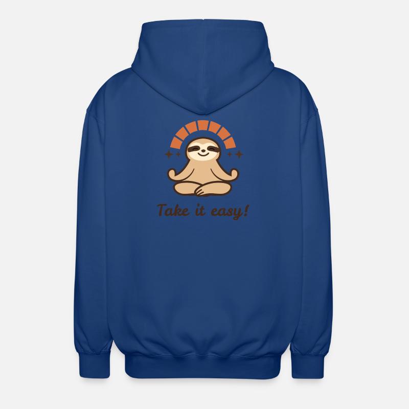 Take it easy – Relaxed Faultier Design - Unisex Kapuzenjacke - Royalblau