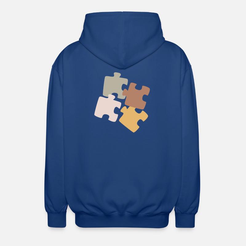 Puzzle Patchwork Variety - Unisex Hooded Jacket - royal blue