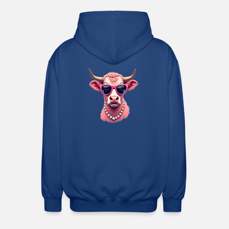 Vache - Veste à capuche unisexe - bleu royal