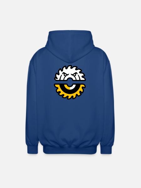 Circular Saw Face Graphic - Unisex Hooded Jacket - royal blue