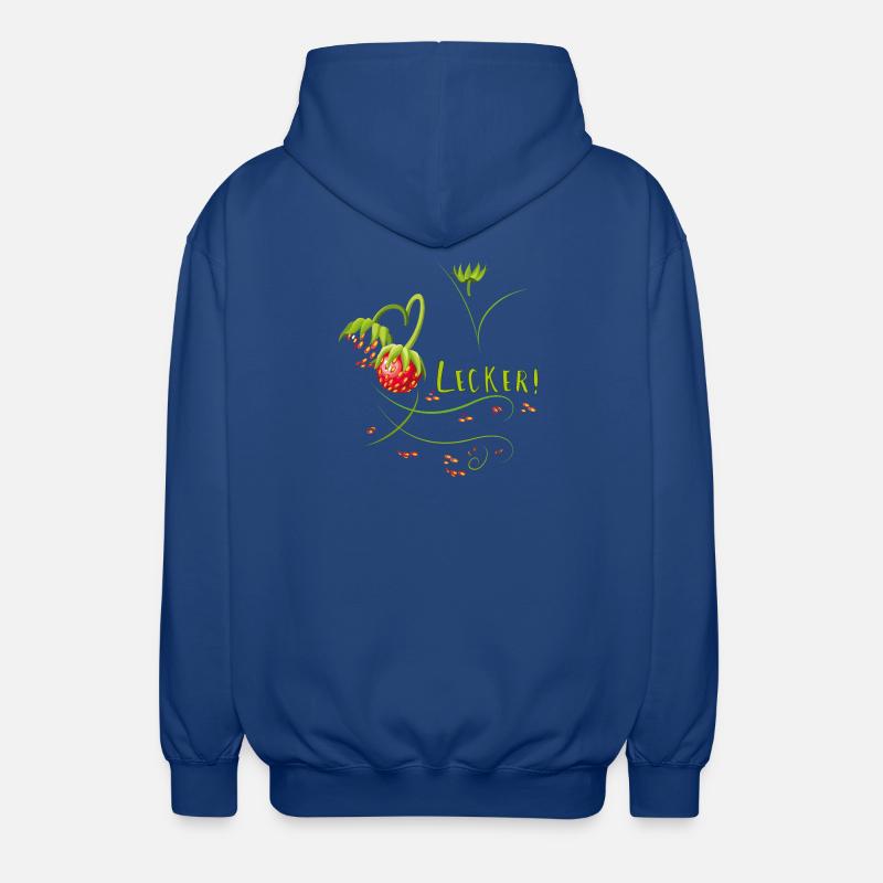 Erdbeerzeit, lecker, Erdbeere - Unisex Kapuzenjacke - Royalblau
