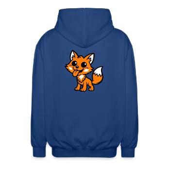 Bande dessinée Fox - Veste à capuche unisexe - bleu royal - Dos - AI Model Male 185 light (185cm)