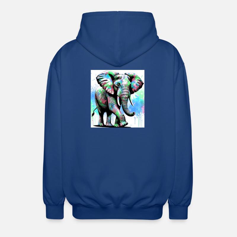 éléphant - Veste à capuche unisexe - bleu royal