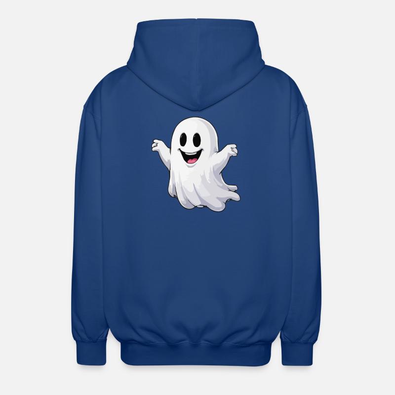 Cheerful Cartoon Ghost - Unisex Hooded Jacket - royal blue