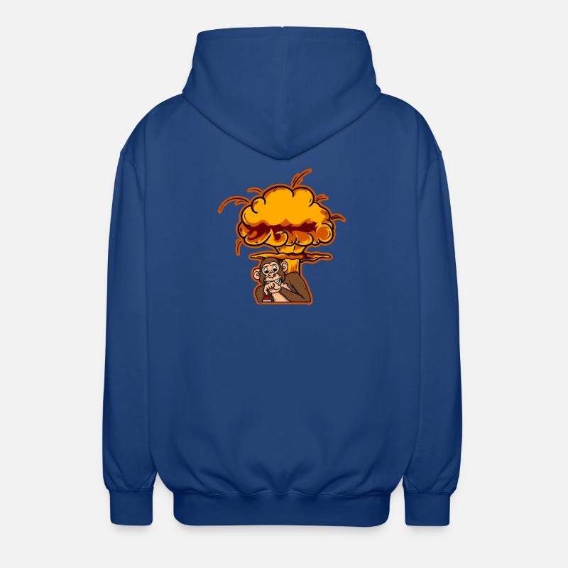 Monkey On The Button - Unisex Kapuzenjacke - Royalblau