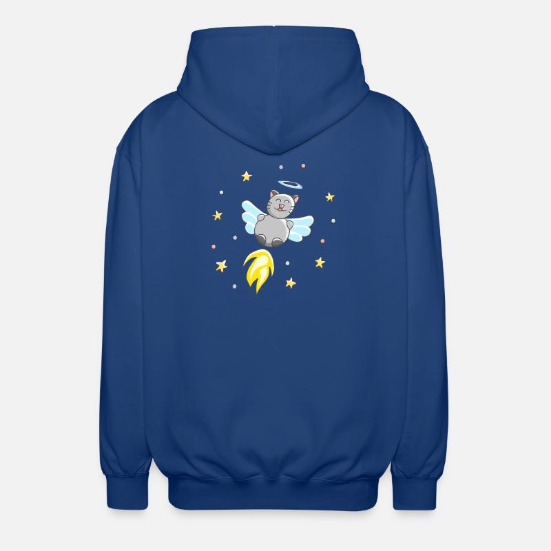 Ange - Motif mignon de chat - Veste à capuche unisexe - bleu royal