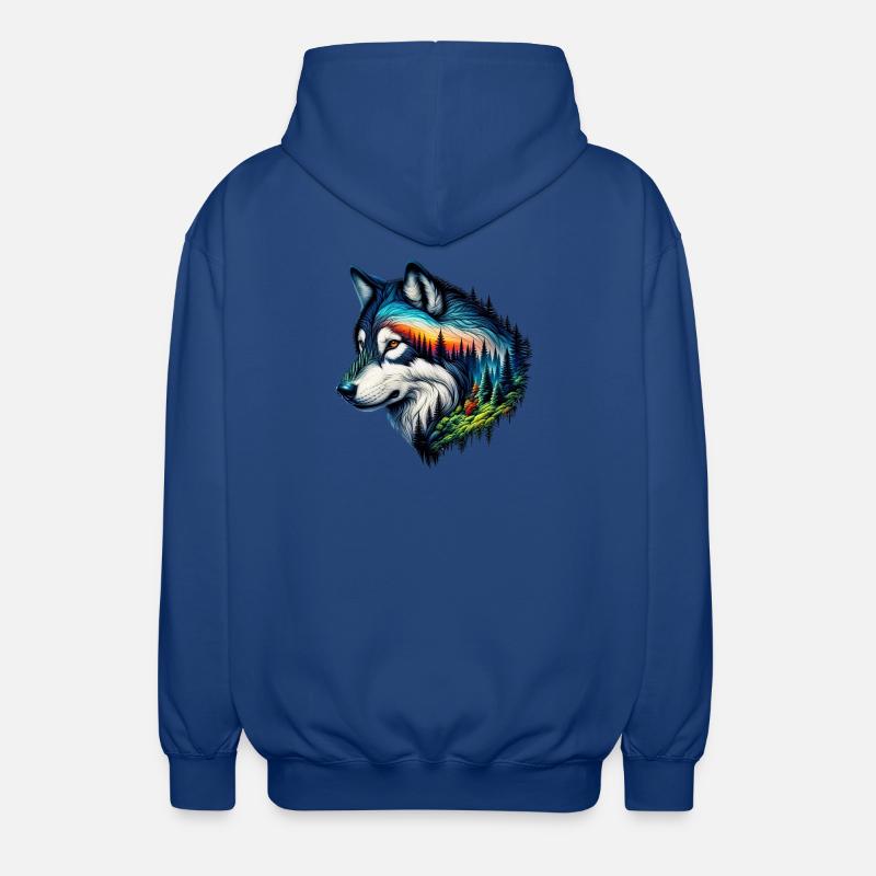 Wolf - Unisex Hooded Jacket - royal blue