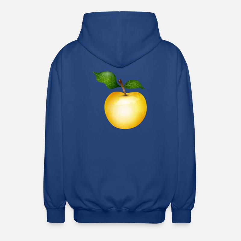 Pomme dorée avec illustration de feuilles vertes - Veste à capuche unisexe - bleu royal