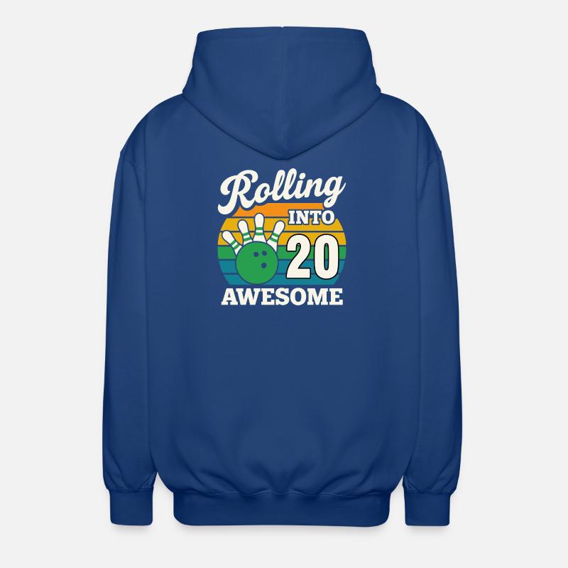 Bowling 20e anniversaire célébration graphique - Veste à capuche unisexe - bleu royal