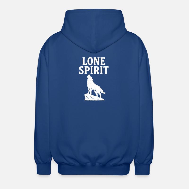 Design des einsamen Wolfsgeistes - Unisex Kapuzenjacke - Royalblau
