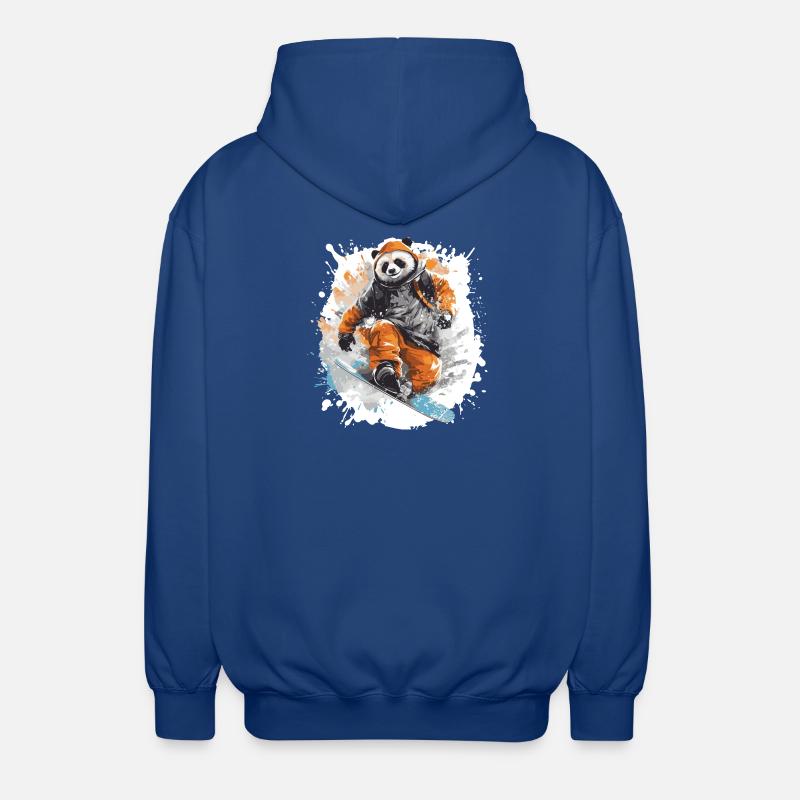 Panda Snowboard - Unisex Kapuzenjacke - Royalblau