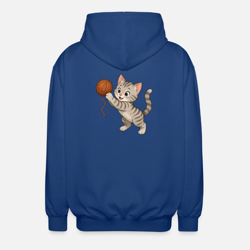 Kitten with wool - Unisex Hooded Jacket - royal blue