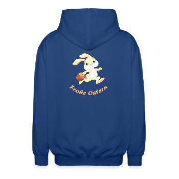 Ostern - Unisex Kapuzenjacke - Royalblau - Hinten - AI Model Male 185 light (185cm)